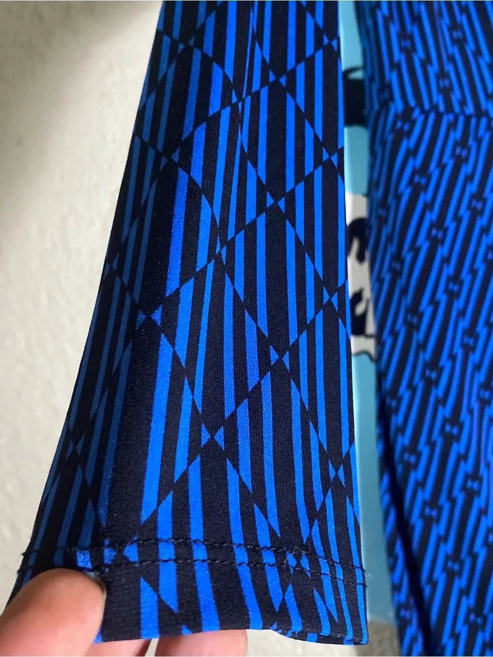 Michael Kors Blue and Black Patterned Wrap-Style Dress